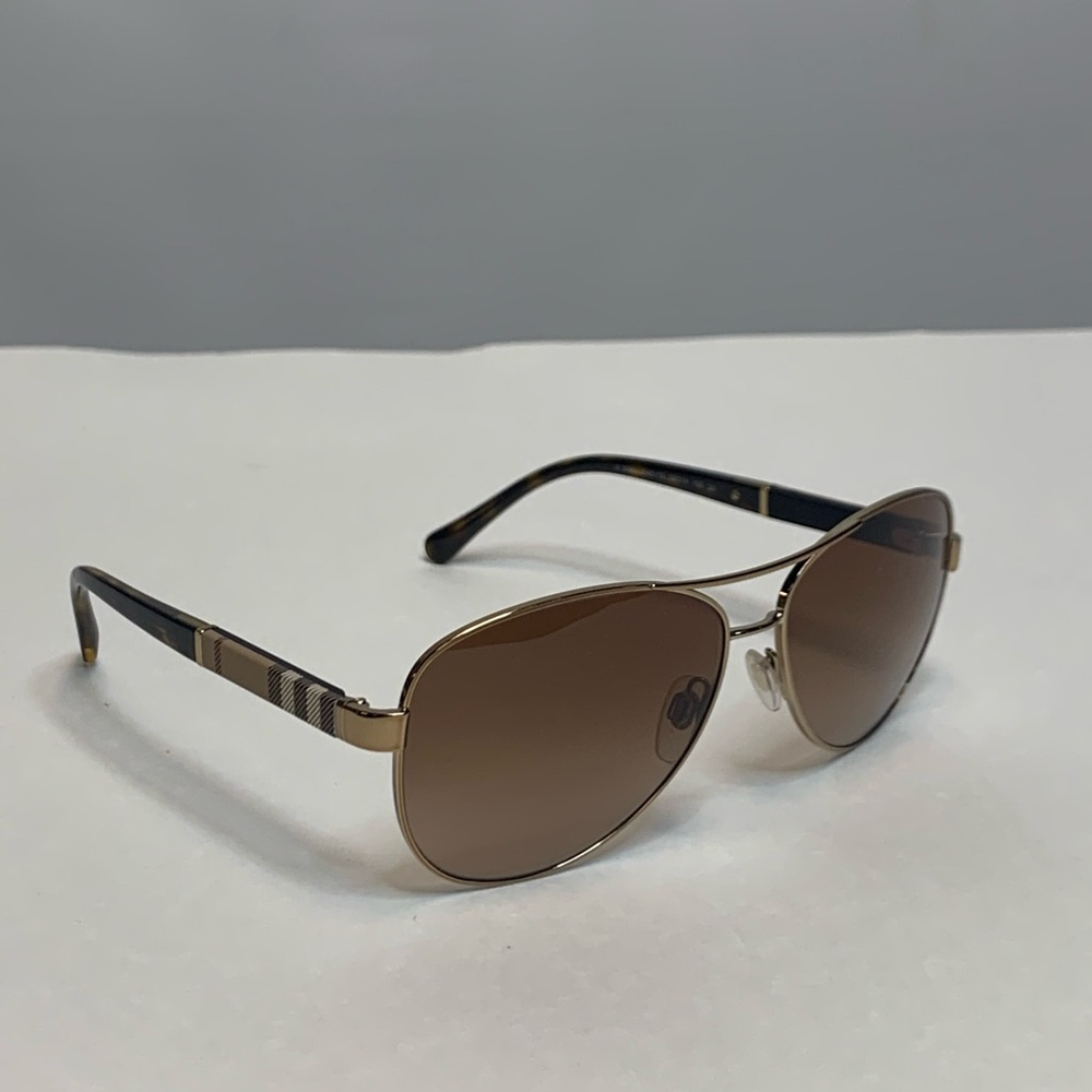Burberry B3080 Gold and Brown Aviator Sunglasses